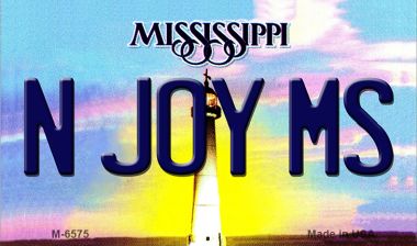M-6575 N Joy MS Mississippi State License Plate Magnet - 7 x 4 in.