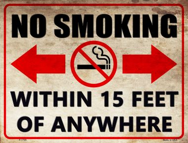 P-1785 No Smoking Novelty Parking Sign - 1 x 2 in.