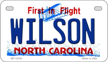 Wilson North Carolina State Novelty Metal Motorcycle Plate MP-12100