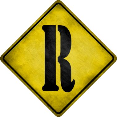 CX-283 Letter R Xing Novelty Metal Crossing Sign - 16.5 x 16.5 in -  Smart Blonde
