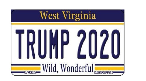 M-12261 Trump 2020 West Virginia Novelty Metal Magnet - 3.5 x 2 in -  Smart Blonde