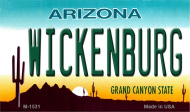 Picture of Smart Blonde M-1531 Wickenburg Arizona State License Plate Magnet - 3.5 x 2 in.