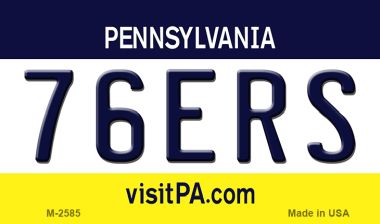 M-2585 76ers Pennsylvania State License Plate Magnet - 3.5 x 2 in.