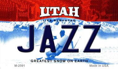 M-2591 Jazz Utah State License Plate Magnet - 3.5 x 2 in.