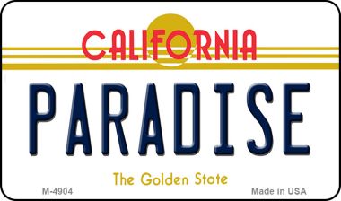 M-4904 Paradise California State License Plate Magnet - 3.5 x 2 in.