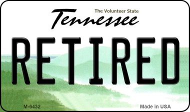 M-6432 Retired Tennessee State License Plate Magnet - 3.5 x 2 in.