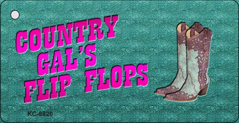 KC-8820 Country Gals Flip Flops Key Chain - 3.5 x 2 in.