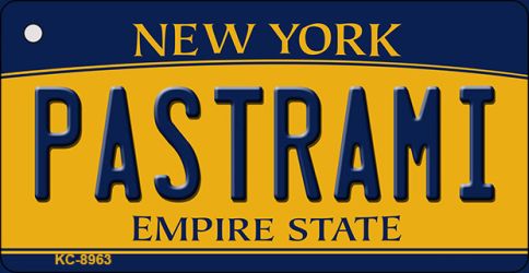 KC-8963 Pastrami New York State License Plate Key Chain - 1.5 x 3 in.