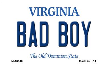 M-10140 Bad Boy Virginia State License Plate Magnet - 3.5 x 2 in.