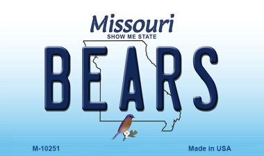 M-10251 Bears Missouri State License Plate Magnet - 3.5 x 2 in.