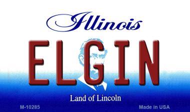 M-10285 Elgin Illinois State License Plate Magnet - 3.5 x 2 in.