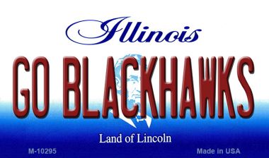 M-10295 Go Blackhawks Illinois State License Plate Magnet - 3.5 x 2 in.