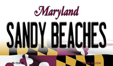 M-10479 Sandy Beaches Maryland State License Plate Magnet - 3.5 x 2 in.