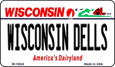 M-10624 Wisconsin Dells State License Plate Novelty Magnet - 3.5 x 2 in.