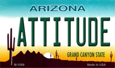 M-1089 Attitude Arizona State License Plate Magnet - 3.5 x 2 in.