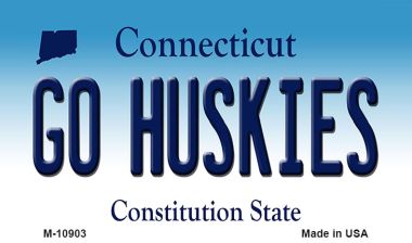 M-10903 Go Huskies Connecticut State License Plate Magnet - 3.5 x 2 in.