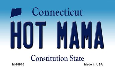 M-10910 Hot Mama Connecticut State License Plate Magnet - 3.5 x 2 in.