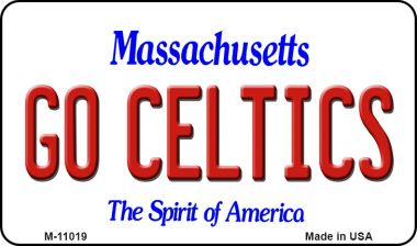 M-11019 Go Celtics Massachusetts State License Plate Magnet - 3.5 x 2 in.