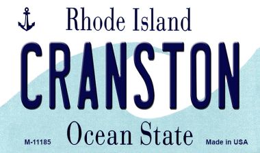 M-11185 Cranston Rhode Island State License Plate Novelty Magnet - 3.5 x 2 in.