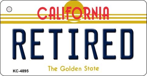 KC-4895 Retired California State License Plate Key Chain - 3.5 x 2 in.