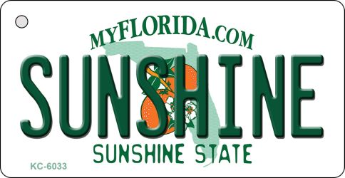 KC-6033 Sunshine Florida State License Plate Key Chain - 1.5 x 3 in.