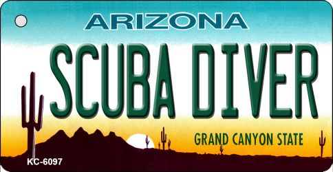 KC-6097 Scuba Diver Arizona State License Plate Key Chain - 3.5 x 2 in.
