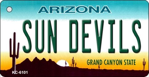 KC-6101 Sun Devils Arizona State License Plate Key Chain - 3.5 x 2 in.