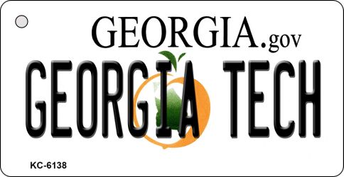 KC-6138 Georgia Tech State License Plate Novelty Key Chain - 1.5 x 3 in.