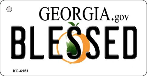 KC-6151 Blessed Georgia State License Plate Novelty Key Chain - 1.5 x 3 in.