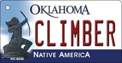 KC-6246 Climber Oklahoma State License Plate Novelty Key Chain - 1.5 x 3 in.