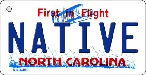 KC-6486 Native North Carolina State License Plate Key Chain - 1.5 x 3 in.