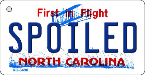 KC-6498 Spoiled North Carolina State License Plate Key Chain - 1.5 x 3 in.