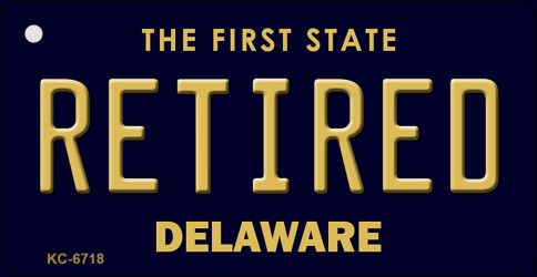 KC-6718 Retired Delaware State License Plate Key Chain - 1.5 x 3 in.
