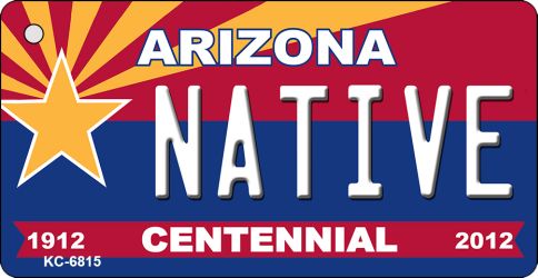 KC-6815 Native Arizona Centennial State License Plate Key Chain - 3.5 x 2 in.