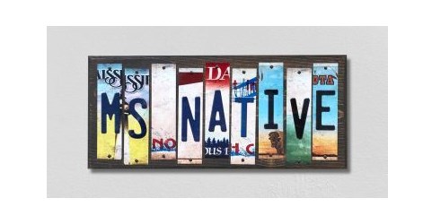 WS-525 MS Native License Plate Strips Novelty Wood Signs - 6 x 1.5 in.