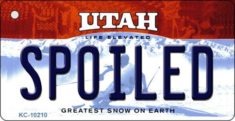 KC-10210 Spoiled Utah State License Plate Key Chain - 1.5 x 3 in.