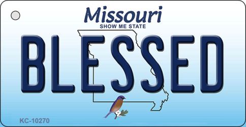 KC-10270 Blessed Missouri State License Plate Key Chain - 1.5 x 3 in.