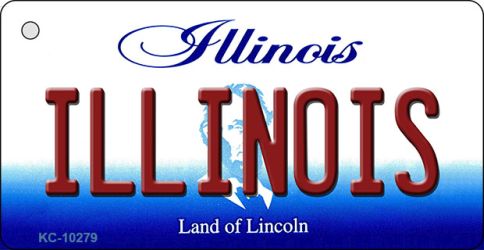 KC-10279 Illinois State License Plate Key Chain - 1.5 x 3 in.