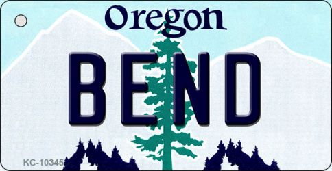 KC-10345 Bend Oregon State License Plate Key Chain - 1.5 x 3 in.