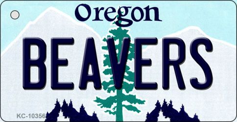 KC-10356 Beavers Oregon State License Plate Key Chain - 1.5 x 3 in.