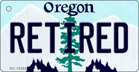 KC-10362 Retired Oregon State License Plate Key Chain - 1.5 x 3 in.