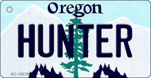 KC-10378 Hunter Oregon State License Plate Key Chain - 1.5 x 3 in.