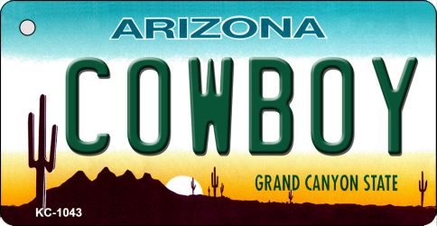 KC-1043 Cowboy Arizona State License Plate Key Chain - 3.5 x 2 in.
