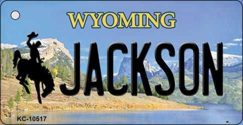 KC-10517 Jackson Wyoming State License Plate Key Chain - 3.5 x 2 in.