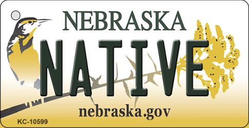 KC-10599 Native Nebraska State License Plate Novelty Key Chain - 1.5 x 3 in.
