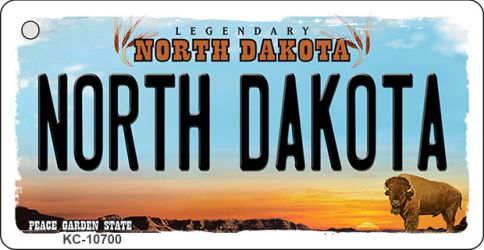 KC-10700 North Dakota State License Plate Key Chain - 1.5 x 3 in.