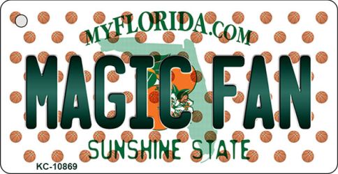 KC-10869 Magic Fan Florida State License Plate Key Chain - 1.5 x 3 in.