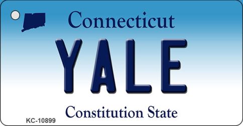 KC-10899 Yale Connecticut State License Plate Key Chain - 1.5 x 3 in.