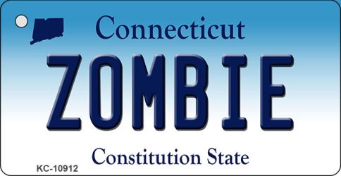 KC-10912 Zombie Connecticut State License Plate Key Chain - 1.5 x 3 in.