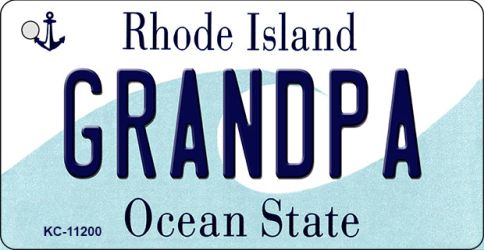 KC-11215 Blessed Rhode Island License Plate Novelty Key Chain - 1.5 x 3 in.